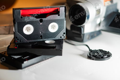 Preview: Vintage VHS Tapes and Camcorder
