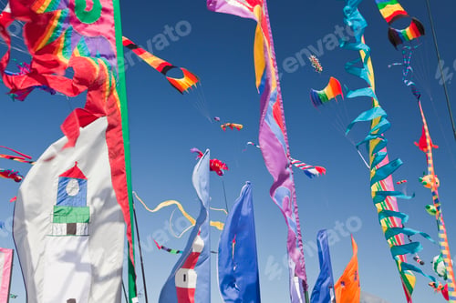Preview: Kites, banners and streamers waving in the wind.