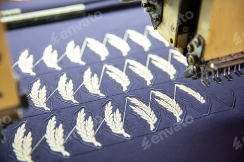 Preview: Close up with embroidery machine in working process