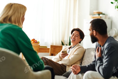 Preview: Engaging discussions among young men in a cozy book club setting enjoying quality time together