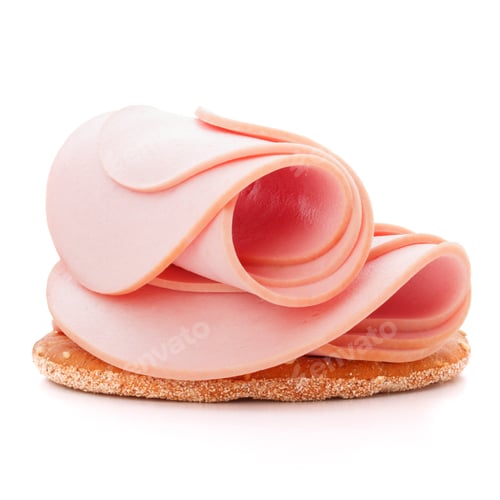 Preview: sandwich with pork ham on white background cutout