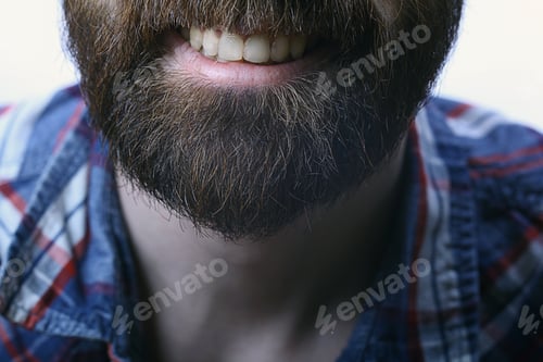 Preview: Man With A Beard Smiling Macro