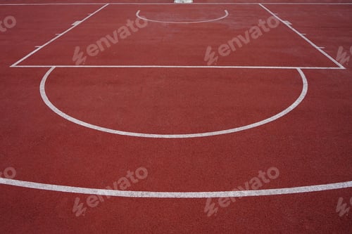 Preview: Outdoor basketball court with white lines