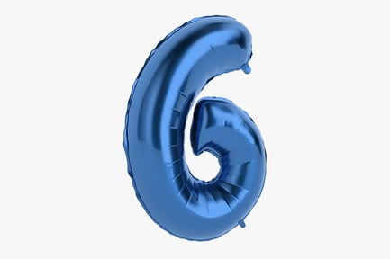 Preview: Blue Foil Number Six Balloon