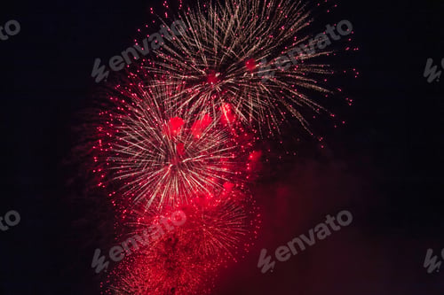 Preview: Holiday fireworks backgrounds with sparks, colored stars and bright