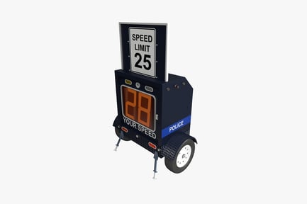 Preview: Portable speed limit display trailer with integrated radar