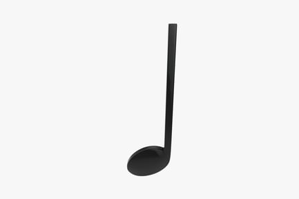 Preview: Upright curved black metallic musical note