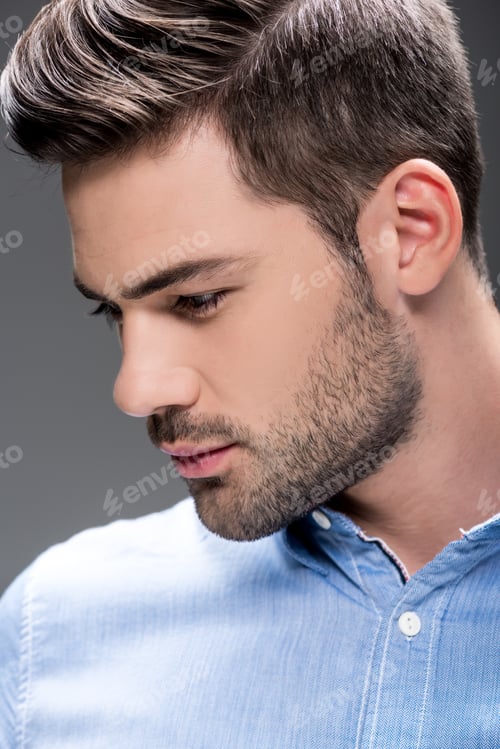 Preview: handsome young man with fashionable hairstyle