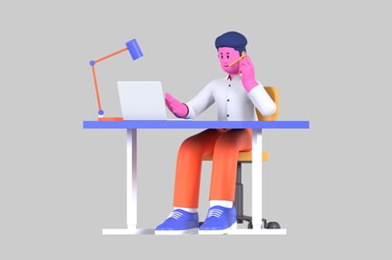 Preview: Cartoon man at desk character
