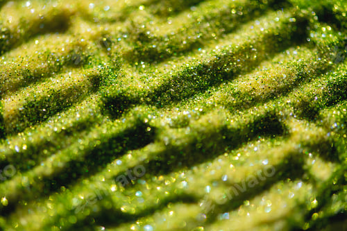 Preview: Abstract glitter lights colorful bokeh background in green and gold color