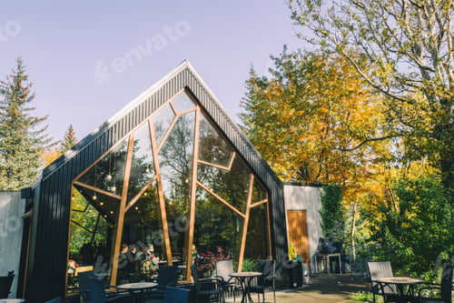 Preview: Garden cafe in the forest in Akureyri in Iceland