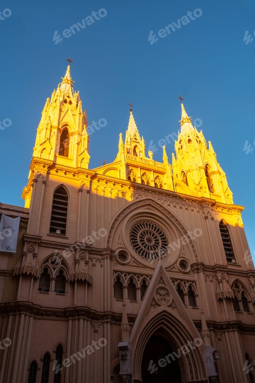 Preview: Sunset in the beautiful church of the city of Malaga, Andalusia