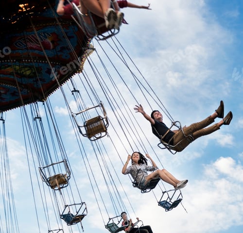 Preview: A group of friends is enjoying the amusement park