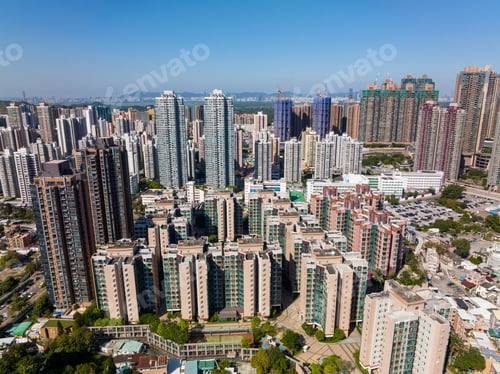 Preview: Yuen Long, Hong Kong 20 November 2021: Top view of Hong Kong city