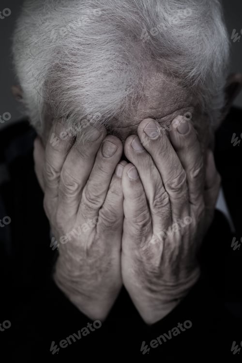 Preview: Portrait Of Old Man With White Hair Crying