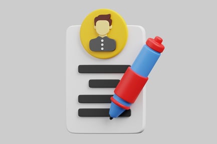 Antragsformular mit Stiftsymbol