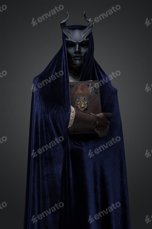 Preview: Cultist of creed with dark robe and book