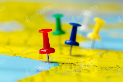 Preview: Travel destination points on a map