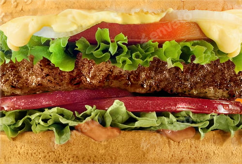 Preview: Cheeseburger macro close-up