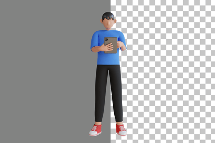 Preview: Man Using Tablet 3D Illustration