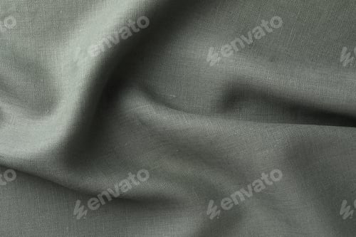 Preview: Texture of grey crumpled fabric as background, top view