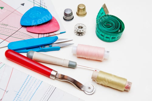 Preview: Tools for sewing, translating patterns on fabric and sewing accessories