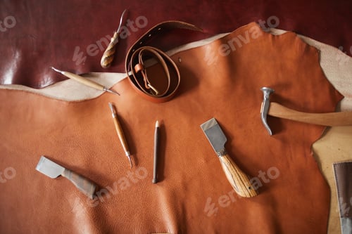 Preview: Leather Craft Tools Flat Lay