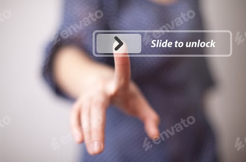 Preview: Woman Hand Pressing Touch Screen Button