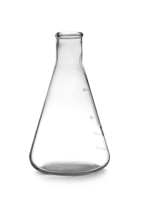 Preview: Empty Erlenmeyer flask on table. Laboratory analysis
