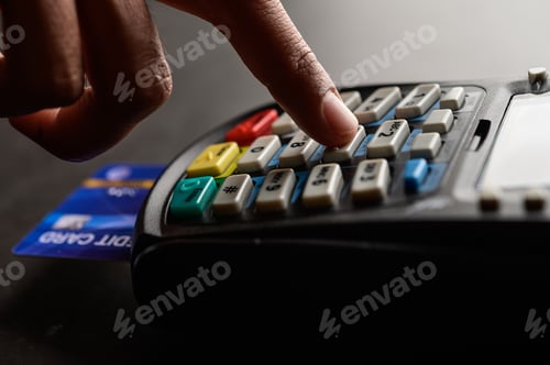 Preview: Credit card payment, buy and sell products & service,selective focus