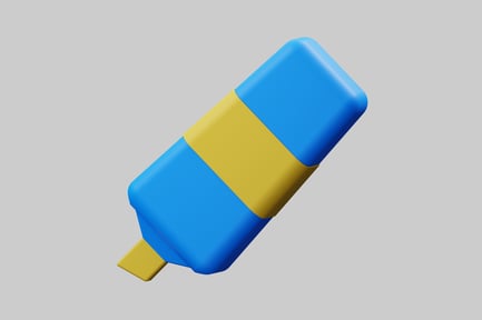 Preview: Blue and yellow highlighter pen