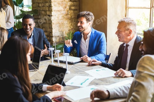 Preview: Multiracial business people working on sustainable innovation project