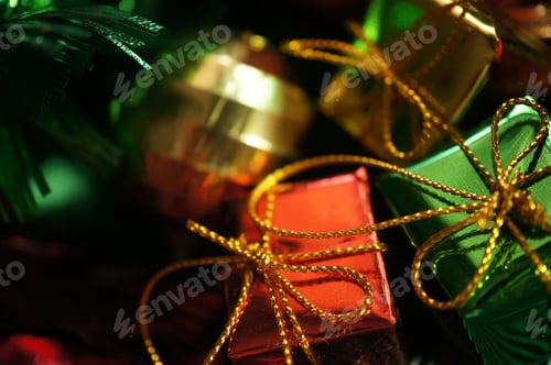 Preview: Christmas Decorations In Blur Style For Background
