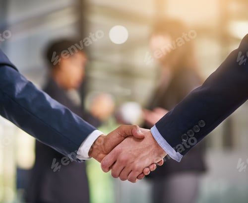 Preview: Its been great doing business together. Shot of businesspeople shaking hands.