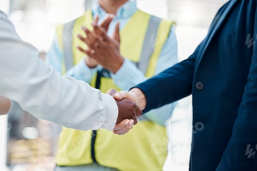 Preview: Welcome, B2B or business people shaking hands in corporate partnership, collaboration or success co