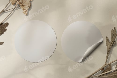 Preview: Circle sticker branding stationery with design space