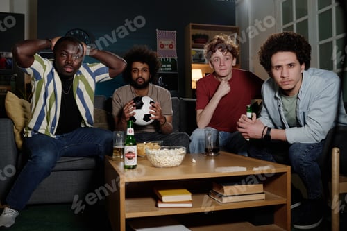 Preview: Four Friends Watching Soccer Match
