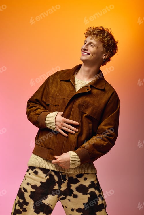 Preview: Festive holiday fashion showcase with a man in trendy attire for Christmas 2025