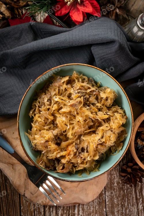 Preview: Traditional polish sauerkraut with mushrooms.