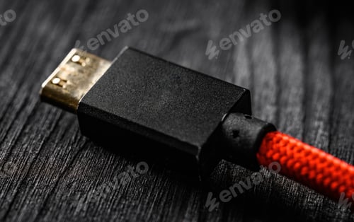 Preview: HDMI wires close up