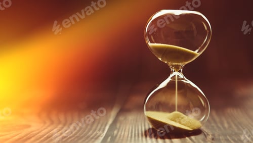 Preview: Hourglass on a wooden background