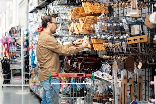 Preview: Man Shopping for Home Goods in Retail Store
