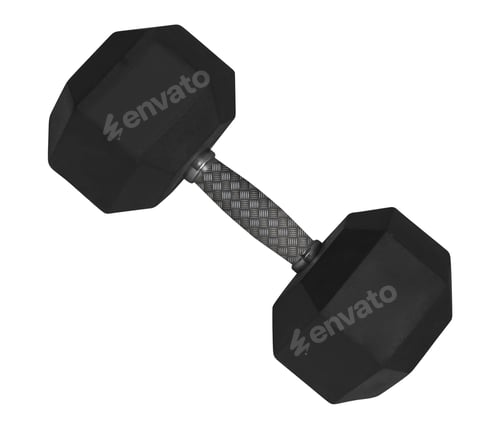 Preview: Metal dumbbell isolated on white