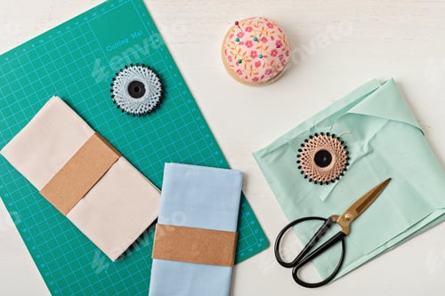 Preview: Sewing supplies and accessories for needlework. Craft hobby background