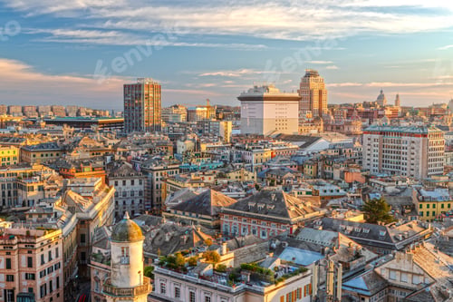 Preview: Genoa, Liguria, Italy Downtown City Skyline