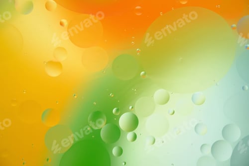 Preview: This piece showcases Colorful Abstract Bubbles exhibiting Orange and Green Gradients