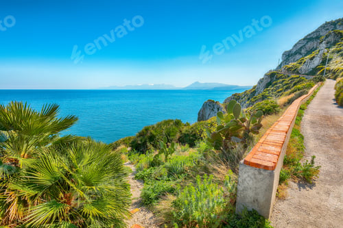Preview: Fabulous morning view on cape Zaferanno and national park Orientata Pizzo Cane.
