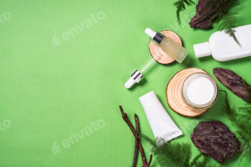 Preview: Natural Cosmetic products with green plants