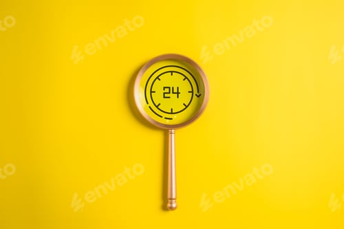 Preview: Magnifying glass with worldwide 247 service, Worldwide nonstop service