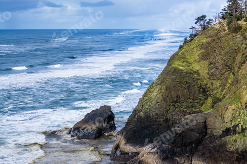 Preview: Waves Pount The Shoreline Rocks At Cape Disappointmnet In Washington State.